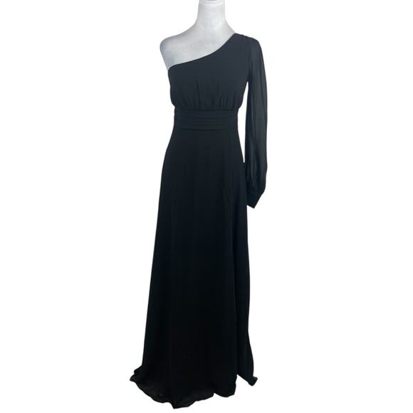 Lulu’s Black One Shoulder Feminine Party Event Occasion Maxi Dress NWOT Size XS - Picture 2 of 13